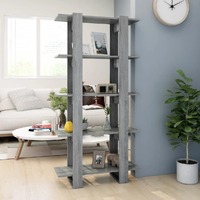  Book Cabinet/Room Divider Grey Sonoma 80x30x160 cm Engineered Wood