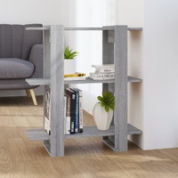  Book Cabinet/Room Divider Grey Sonoma 80x30x87 cm