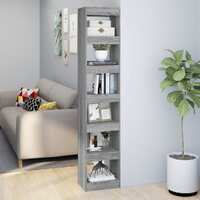  Book Cabinet/Room Divider Grey Sonoma 40x30x198 cm
