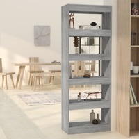  Book Cabinet/Room Divider Grey Sonoma 60x30x166 cm Engineered Wood