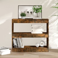  Book Cabinet/Room Divider Smoked Oak 80x30x72 cm
