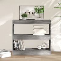  Book Cabinet/Room Divider Grey Sonoma 80x30x72 cm
