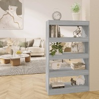  Book Cabinet/Room Divider Grey Sonoma 80x30x135 cm Engineered Wood