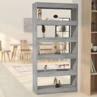  Book Cabinet/Room Divider Grey Sonoma 80x30x166 cm Engineered Wood