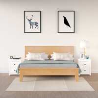  Bedside Cabinets 2 pcs White 50x35x61.5 cm Solid Wood Pine