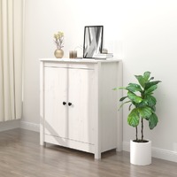  Sideboard White 70x35x80 cm Solid Wood Pine