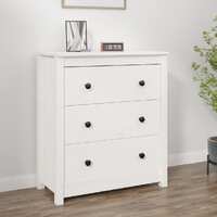  Sideboard White 70x35x80 cm Solid Wood Pine