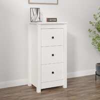  Sideboard White 40x35x80 cm Solid Wood Pine