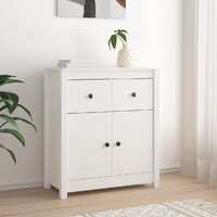  Sideboard White 70x35x80 cm Solid Wood Pine