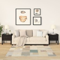  Side Tables 2 pcs Black 50x50x49 cm Solid Wood Pine