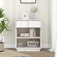  Console Cabinet White 60x34x75 cm Solid Wood Pine