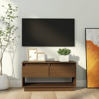  TV Cabinet Honey Brown 74x34x40 cm Solid Wood Pine