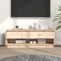  TV Cabinet 110.5x34x40 cm Solid Wood Pine