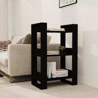  Book Cabinet/Room Divider Black 60x35x91 cm Solid Wood Pine