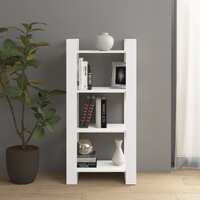 Book Cabinet/Room Divider White 60x35x125 cm Solid Wood