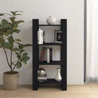  Book Cabinet/Room Divider Black 60x35x125 cm Solid Wood
