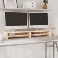  Monitor Stand 100x24x13 cm Solid Wood Pine