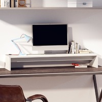  Monitor Stand White 100x27x15 cm Solid Wood Pine