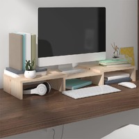  Monitor Stand 60x24x10.5 cm Solid Wood Pine
