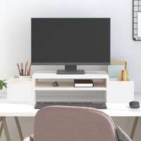  Monitor Stand White 70x27.5x15 cm Solid Wood Pine
