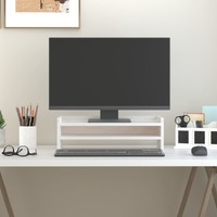  Monitor Stand White 50x24x16 cm Solid Wood Pine