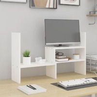  Monitor Stand White (39-72)x17x43 cm Solid Wood Pine