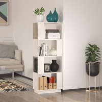  Book Cabinet/Room Divider White 51x25x132 cm Solid Wood Pine