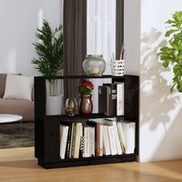  Book Cabinet/Room Divider Black 80x25x70 cm Solid Wood Pine