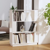  Book Cabinet/Room Divider White 80x25x101 cm Solid Wood Pine