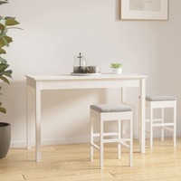  Dining Table White 110x55x75 cm Solid Wood Pine