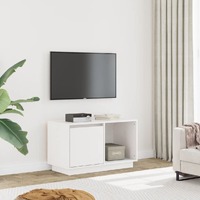  TV Cabinet White 74x35x44 cm Solid Wood Pine