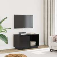  TV Cabinet Black 74x35x44 cm Solid Wood Pine