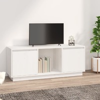  TV Cabinet White 110.5x35x44 cm Solid Wood Pine
