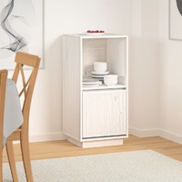  Sideboard White 38x35x80 cm Solid Wood Pine