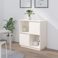  Sideboard White 74x35x80 cm Solid Wood Pine