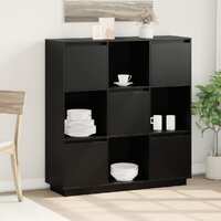  Highboard Black 110.5x35x117 cm Solid Wood Pine