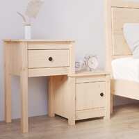  Bedside Cabinet 79.5x38x65.5 cm Solid Wood Pine