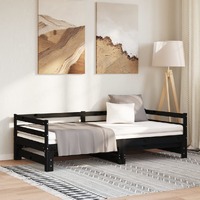  Pull-out Day Bed without Mattress Black 2x(90x190) cm
