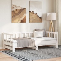 Pull-out Day Bed without Mattress White 2x(90x190) cm