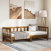 Pull-out Day Bed without Mattress Honey Brown 2x(90x190) cm