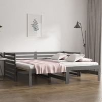  Pull-out Day Bed without Mattress Grey 2x(90x190) cm