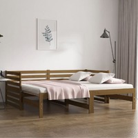  Pull-out Day Bed without Mattress Honey Brown 2x(90x190) cm