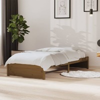  Bed Frame without Mattress Honey Brown Solid Wood 90x190 cm