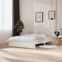  Bed Frame without Mattress White Solid Wood 150x200 cm