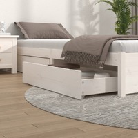  Bed Drawers 4 pcs White Solid Wood Pine