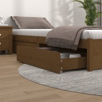  Bed Drawers 4 pcs Honey Brown Solid Wood Pine