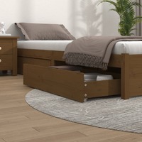  Bed Drawers 4 pcs Honey Brown Solid Wood Pine