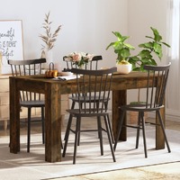  Dining Table Smoked Oak 140x74.5x76 cm Engineered Wood