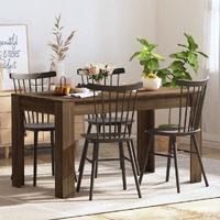  Dining Table Brown Oak 140x74.5x76 cm Engineered Wood