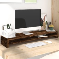  Monitor Stand Smoked Oak 100x24x13 cm Engineered Wood